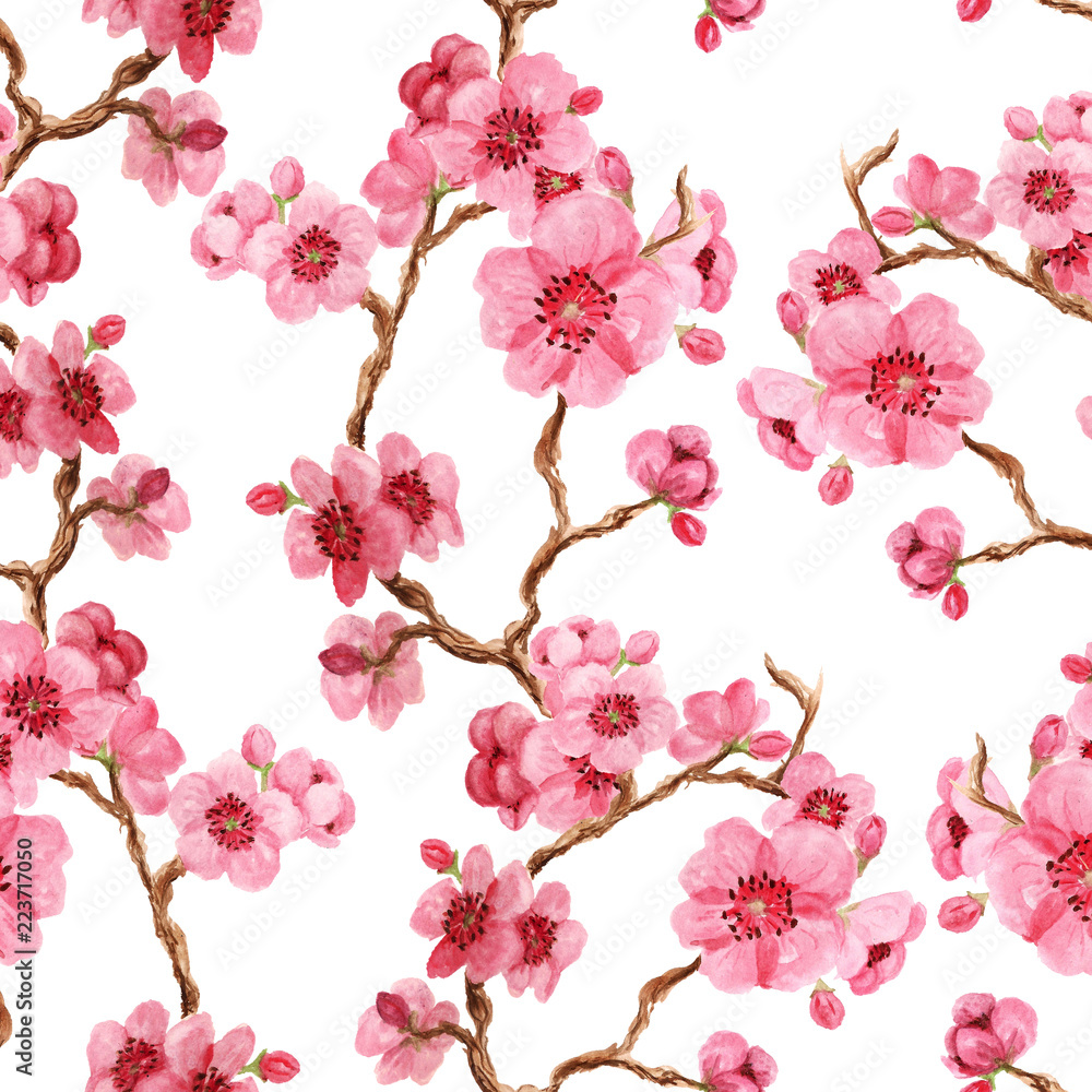 Fototapeta premium Seamles pattern with sakura
