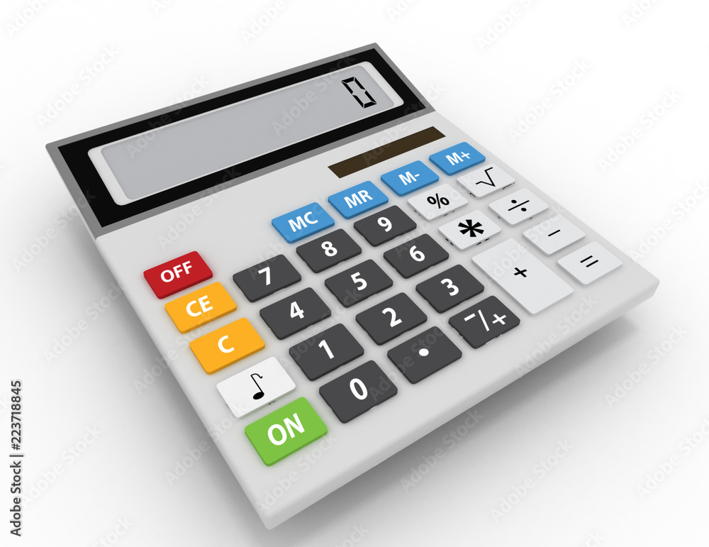 Electronic calculator isolated on white background Electronic calculator isolated on white background