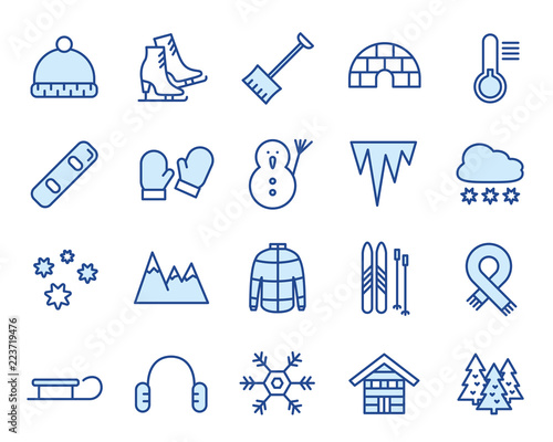 Winter Vector Icon Illustration Set