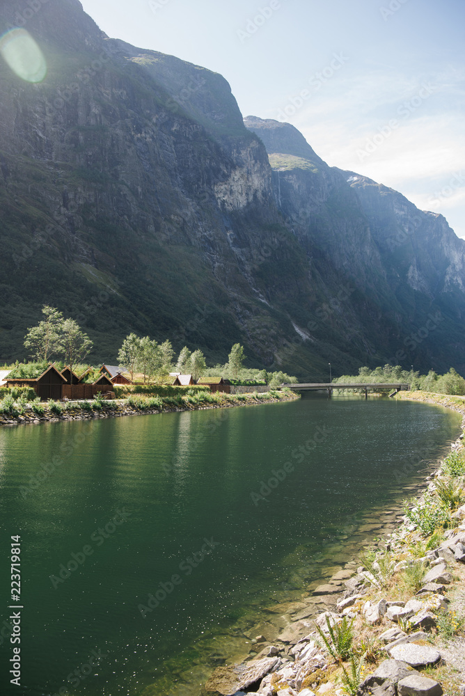 custom made wallpaper toronto digitalmajestic lake and mountains in Gudvangen, Neirofjord, Norway