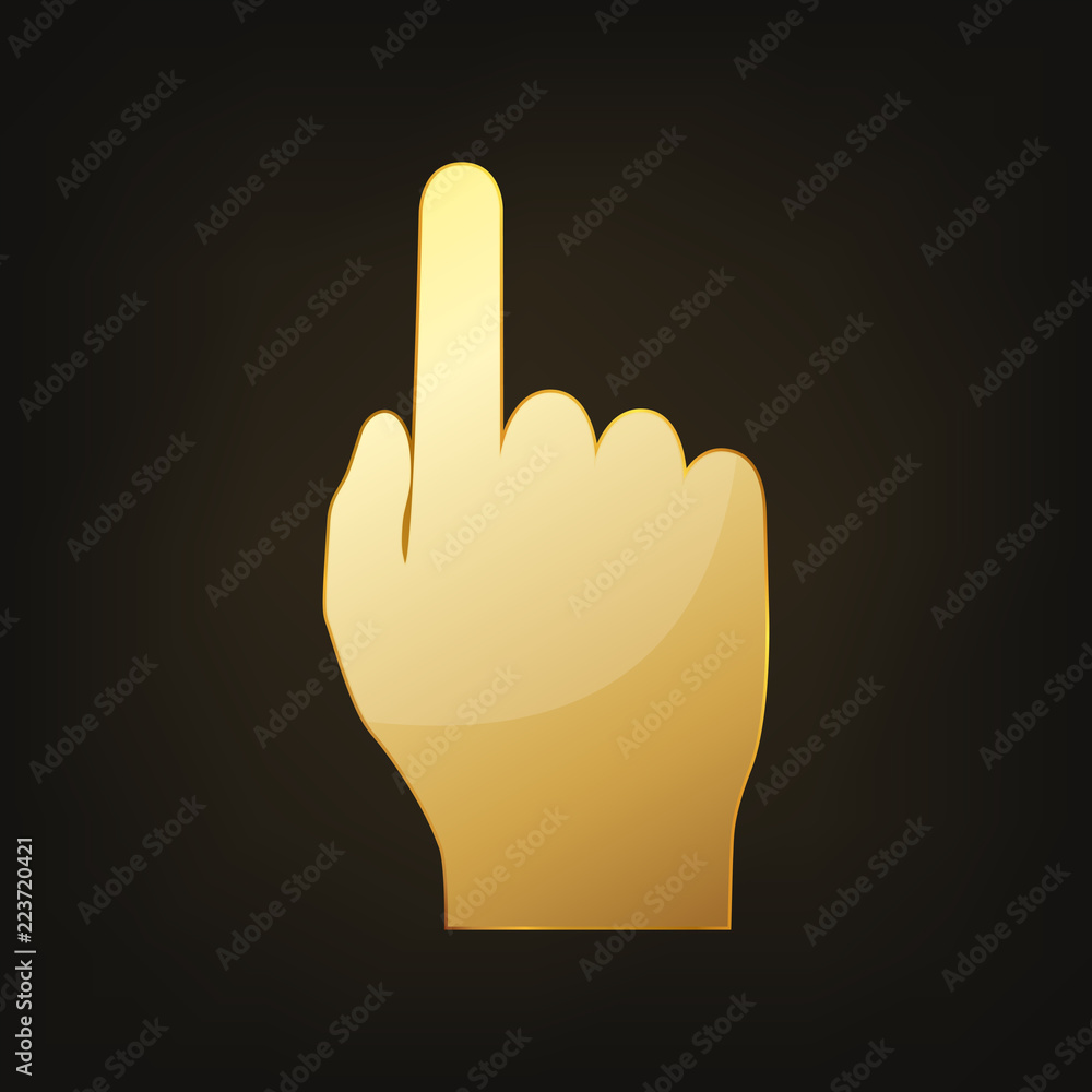 Obraz premium Gold hand icon. Vector illustration.