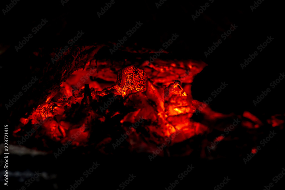 Burning Embers in a Country Wood Stove