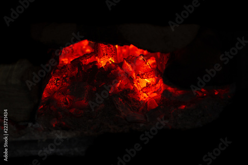 Burning Embers in a Country Wood Stove