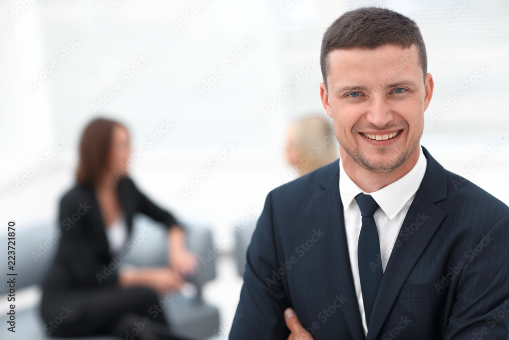 successful businessman on blurred background office successful businessman on blurred background office