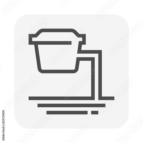 Grease trap vector icon. That plumbing device for home or restaurant. Use to intercept most grease, oil and solid from food preparation or cooking before enter wastewater disposal and treatment system