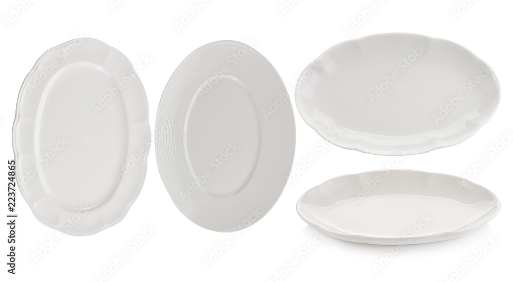 white plate isolated on white background. white plate isolated on white background.
