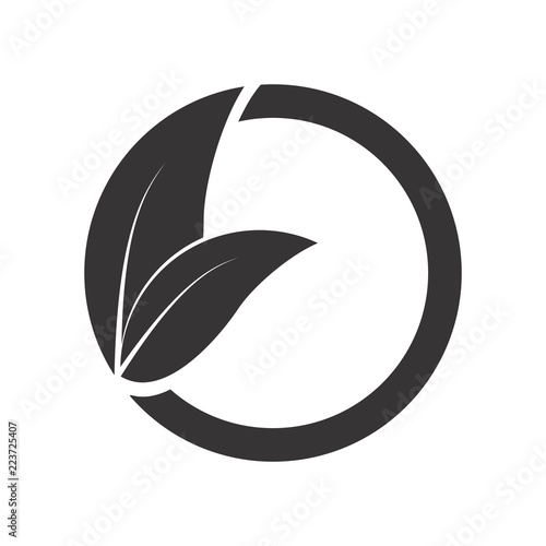 Circle with Leaf logo design