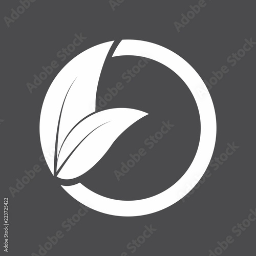 Circle with Leaf logo design