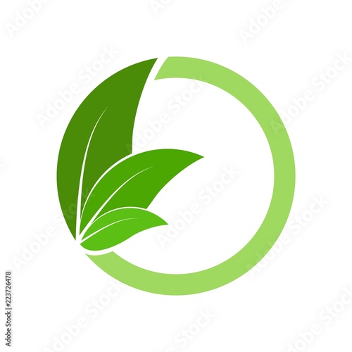 Circle with Leaf logo design