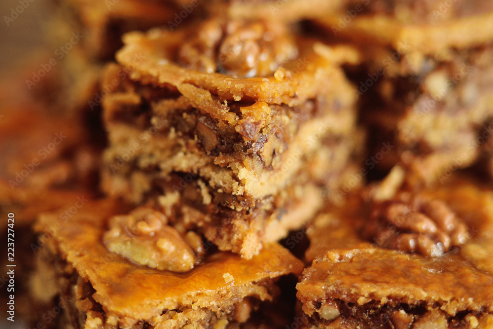 baklava - eastern confectionery made of puff pastry with nuts and honey. baklava - eastern confectionery made of puff pastry with nuts and honey.