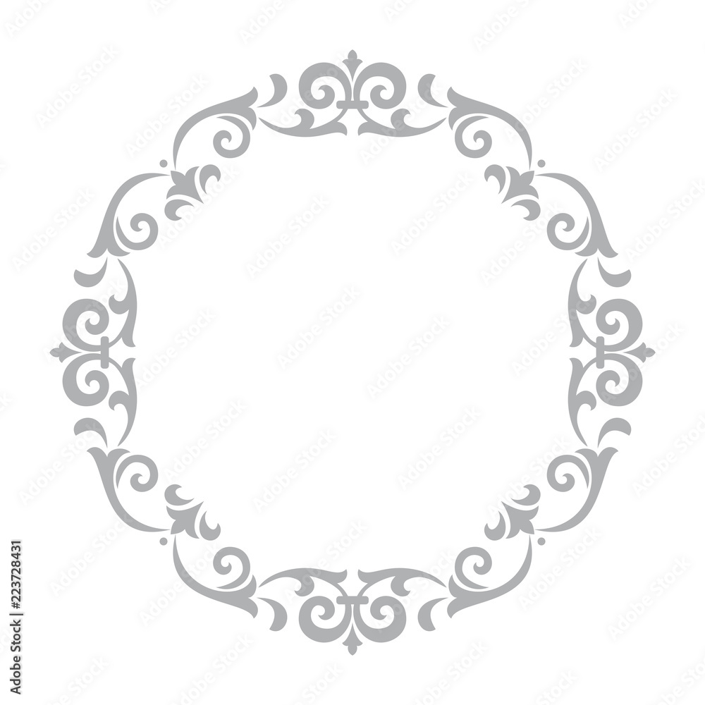 Decorative frame Elegant vector element for design in Eastern style, place for text. Floral grey border. Lace illustration for invitations and greeting cards Decorative frame Elegant vector element for design in Eastern style, place for text. Floral grey border. Lace illustration for invitations and greeting cards