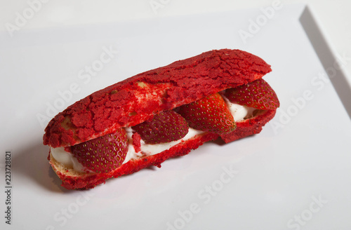 eclaire with strawberry