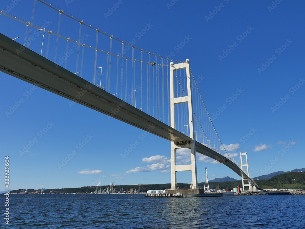 Fototapeta premium 吊り橋 北海道白鳥大橋
