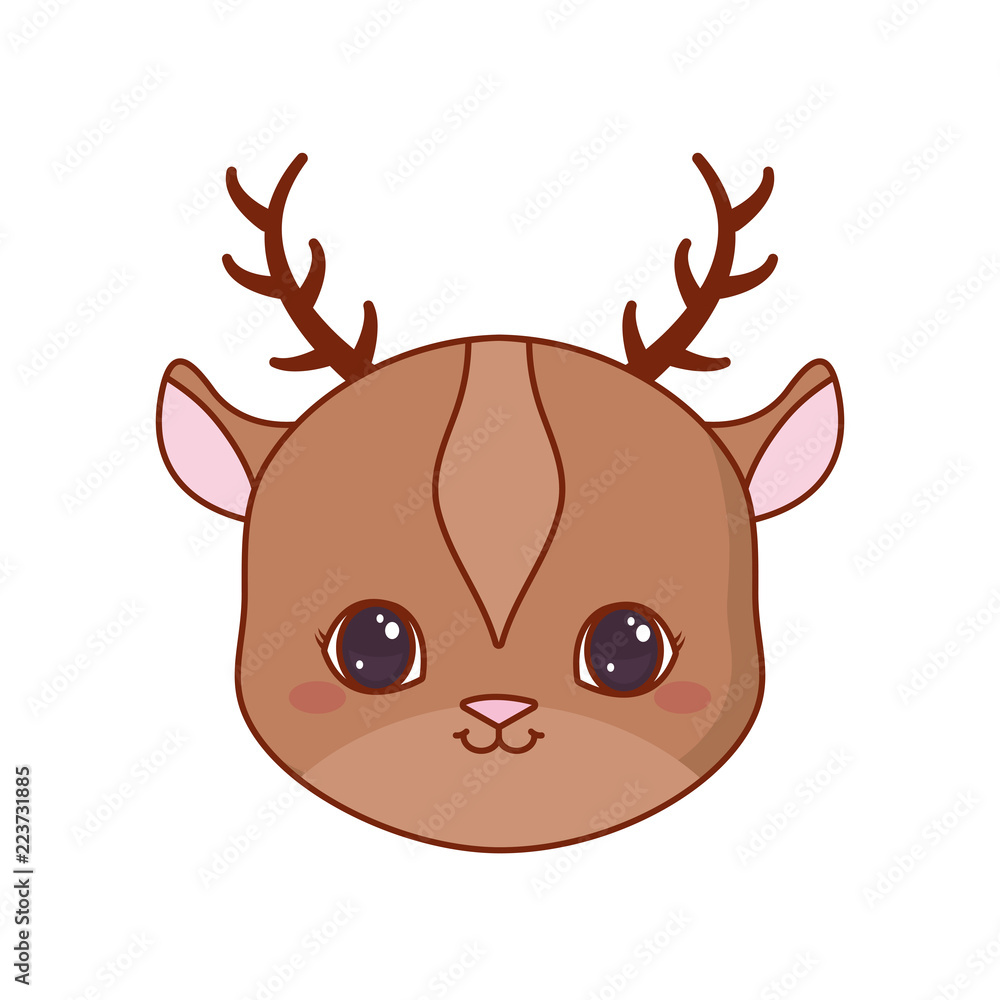 cute face deer cartoon animal