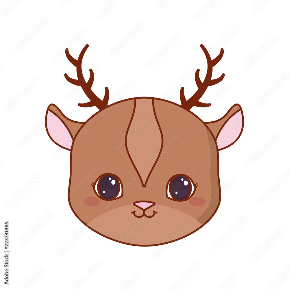 Fototapeta premium cute face deer cartoon animal