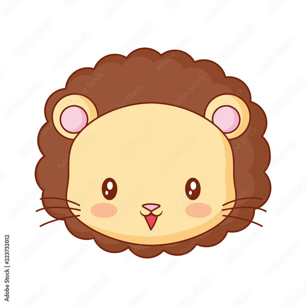 Obraz premium cute face lion cartoon animal