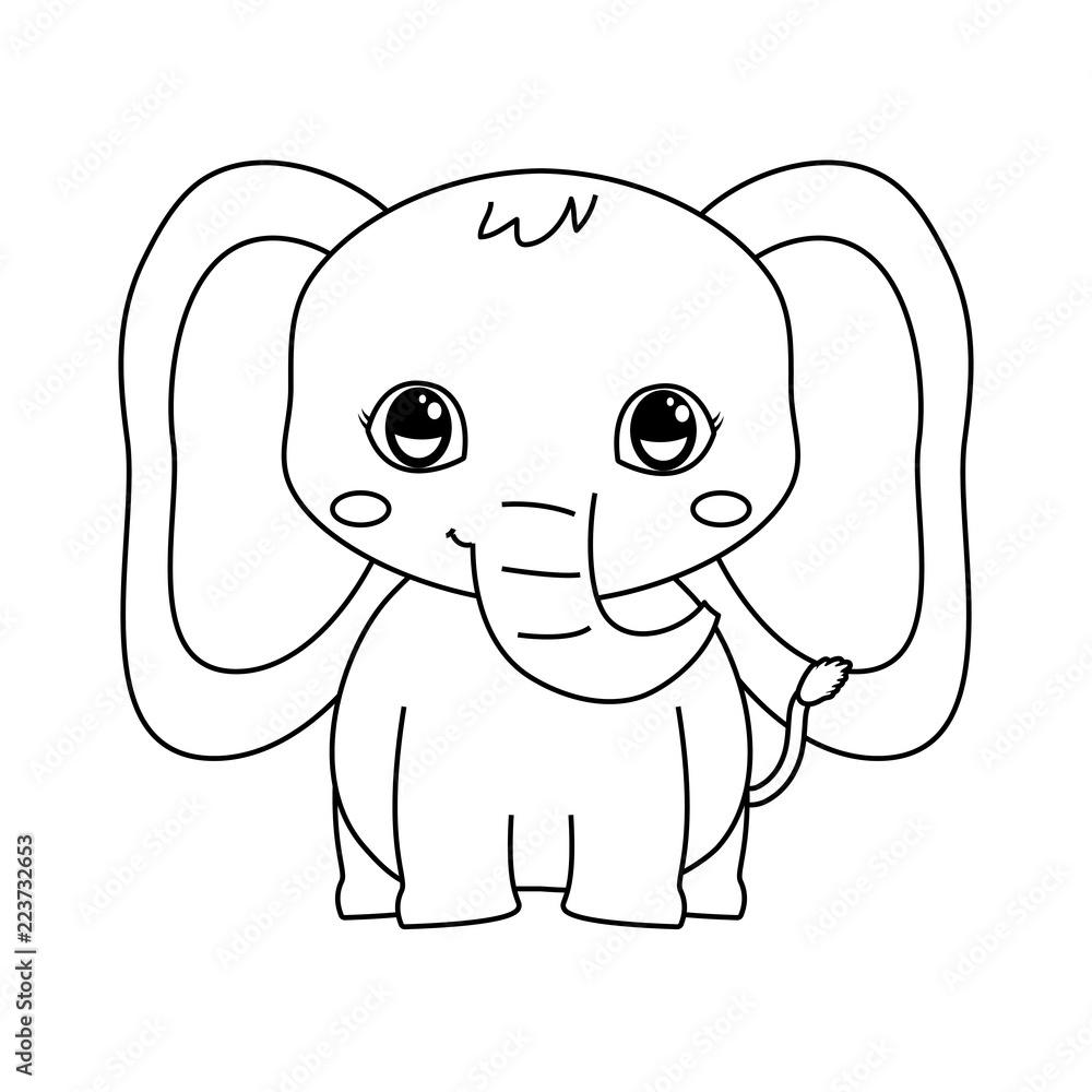 Obraz premium cute elephant baby sitting cartoon