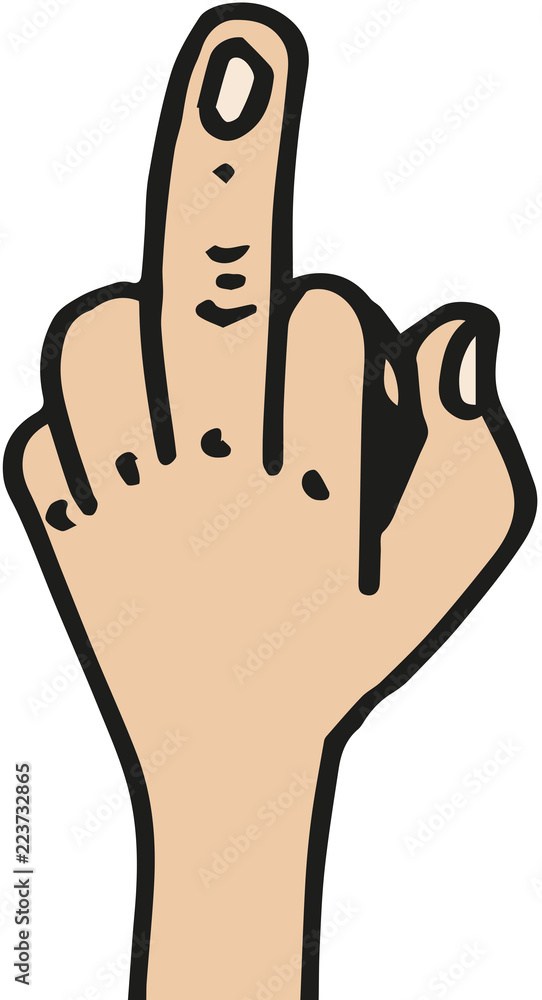 Obraz premium middle finger cartoon
