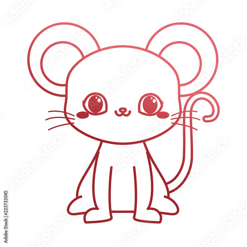 cute mouse baby sitting cartoon