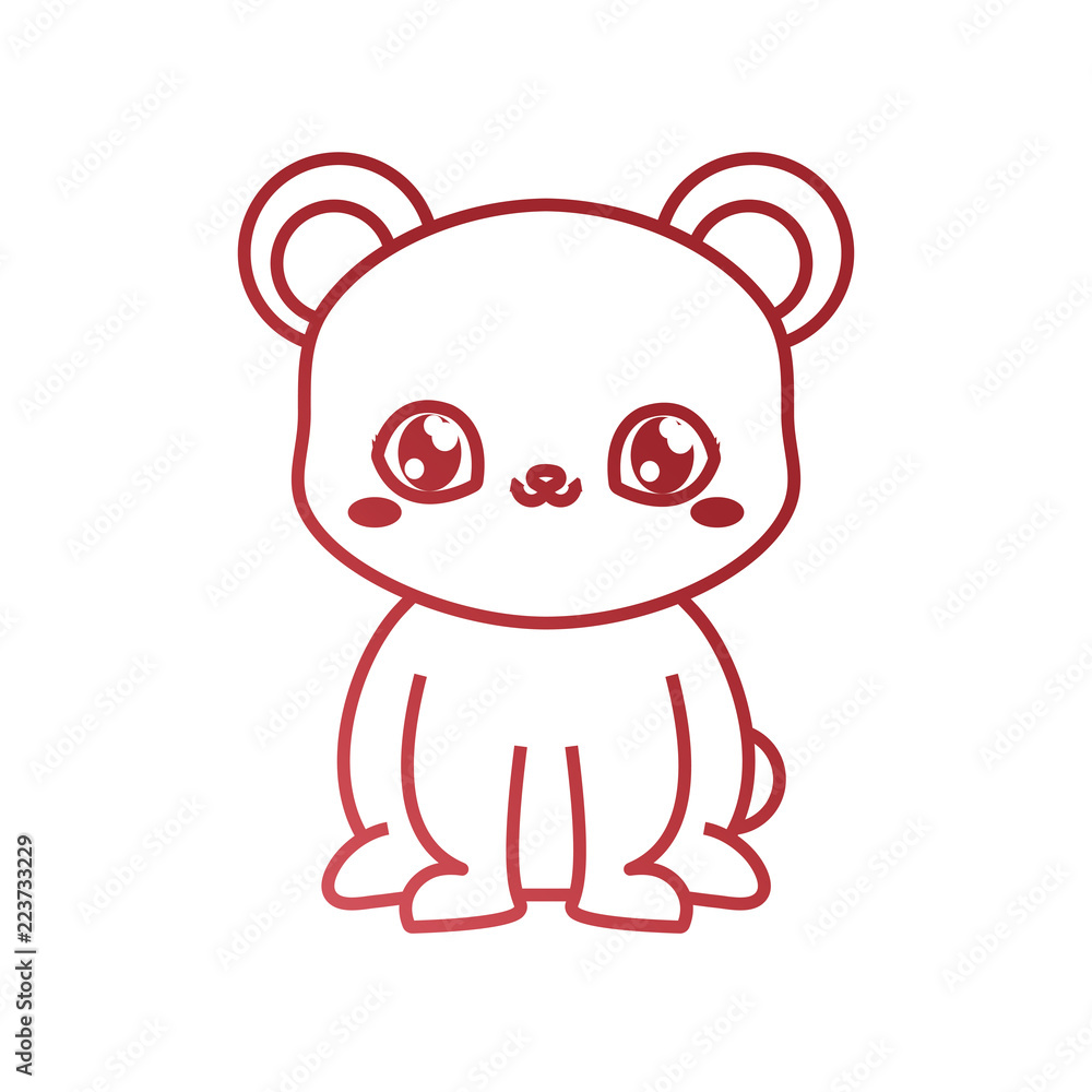 Fototapeta premium cute bear sitting animal baby drawing