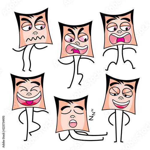 People Unique character in expressin and emotion, vector illustration photo