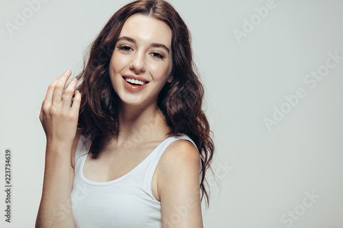 Beautiful young woman smiling