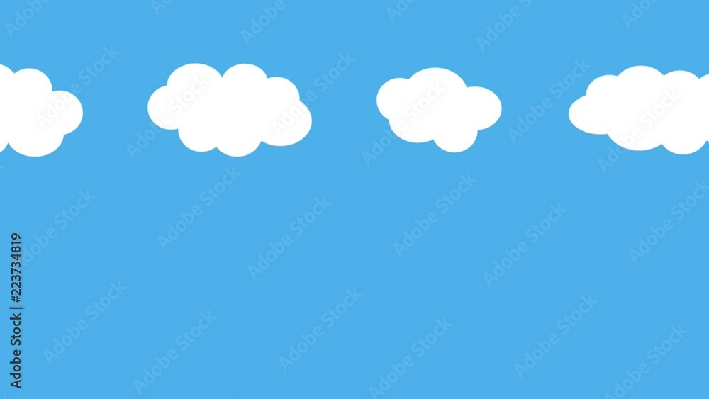 Clouds moving on a blue sky, seamless cloud motion, cloud cartoon
with place for text background. Clouds moving on a blue sky, seamless cloud motion, cloud cartoon
with place for text background.