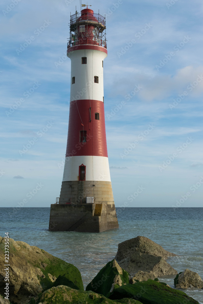 Lighthouse in the sea with only one access only while tide off.