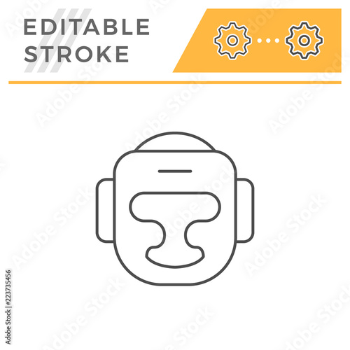 Boxing helmet line icon