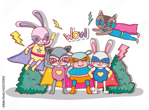 Superhero animals cartoons