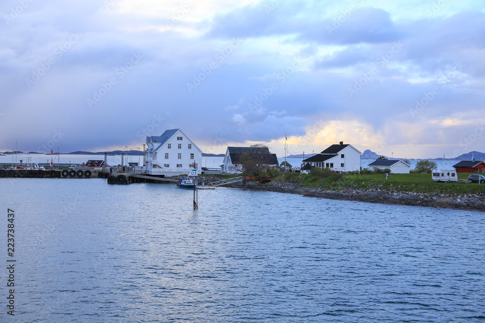 Ferry port by Vennesund  pier in Northern Norway