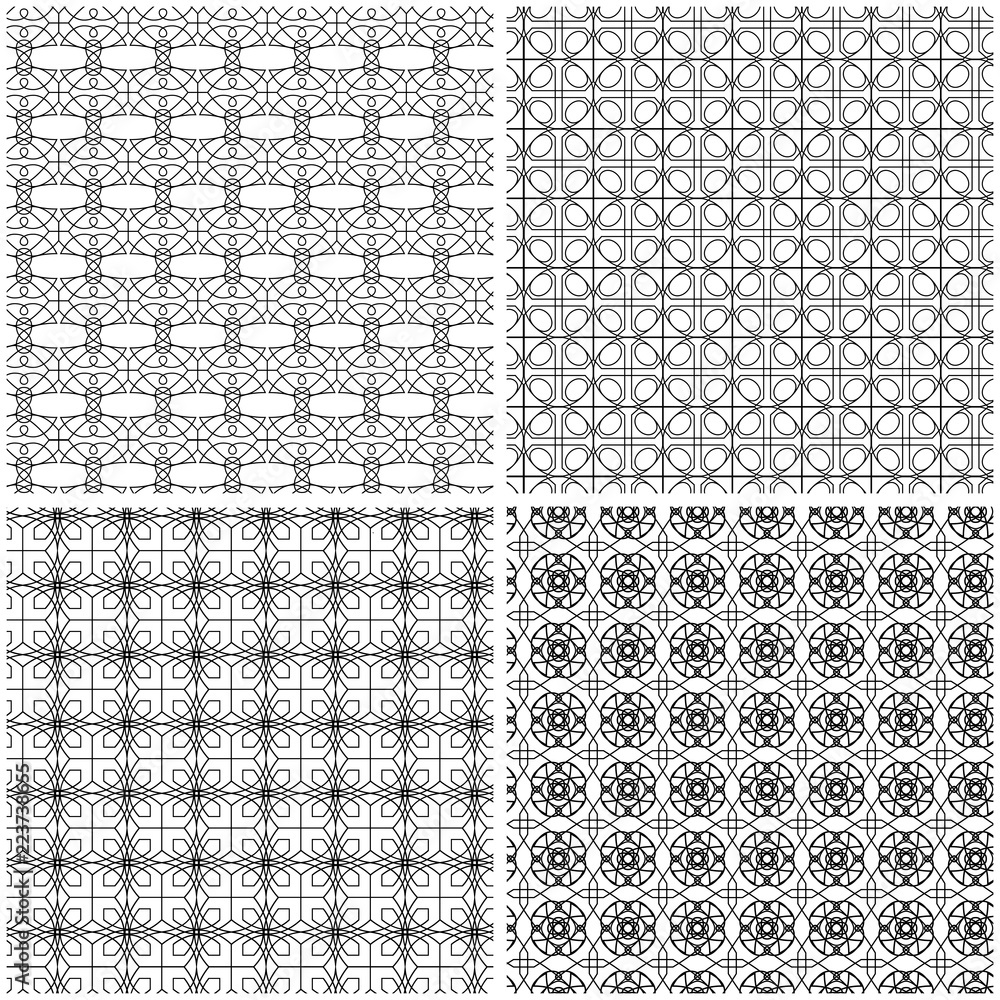 Four seamless abstract grids