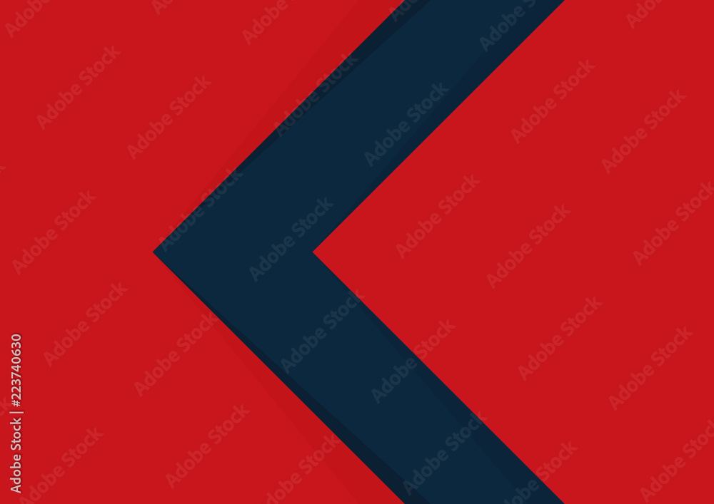 Blue triangle on red vector background. Can be used for cover design, poster, advertising, banner Blue triangle on red vector background. Can be used for cover design, poster, advertising, banner