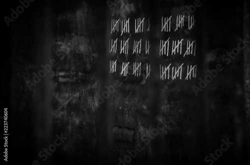 Fényképezés Steel round bar was used to do prison with light dark