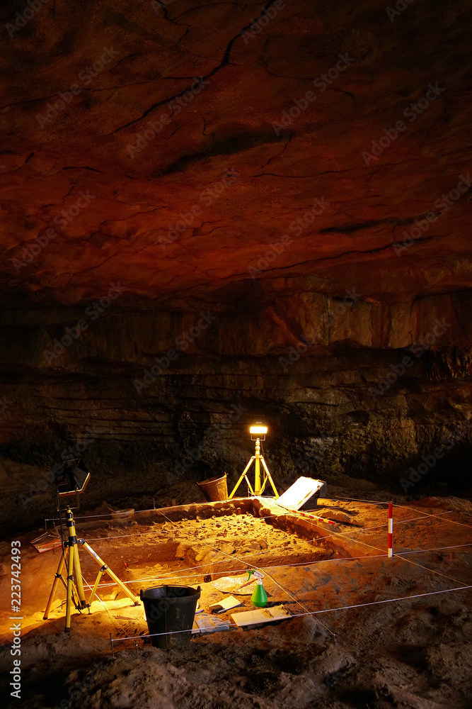 Interior virew of Altamira Museum Cave, Cantabria, Spain, Europe - obrazy, fototapety, plakaty 