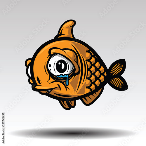 Imagination of goldfish tattoo Design concept.