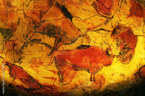 Interior virew of Altamira Museum Cave, Cantabria, Spain, Europe photo