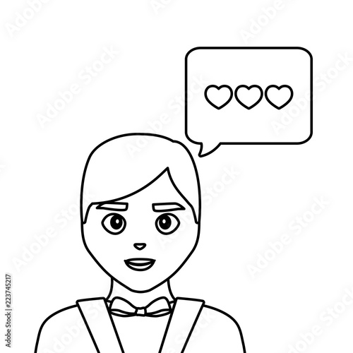 wedding groom man speech bubble love