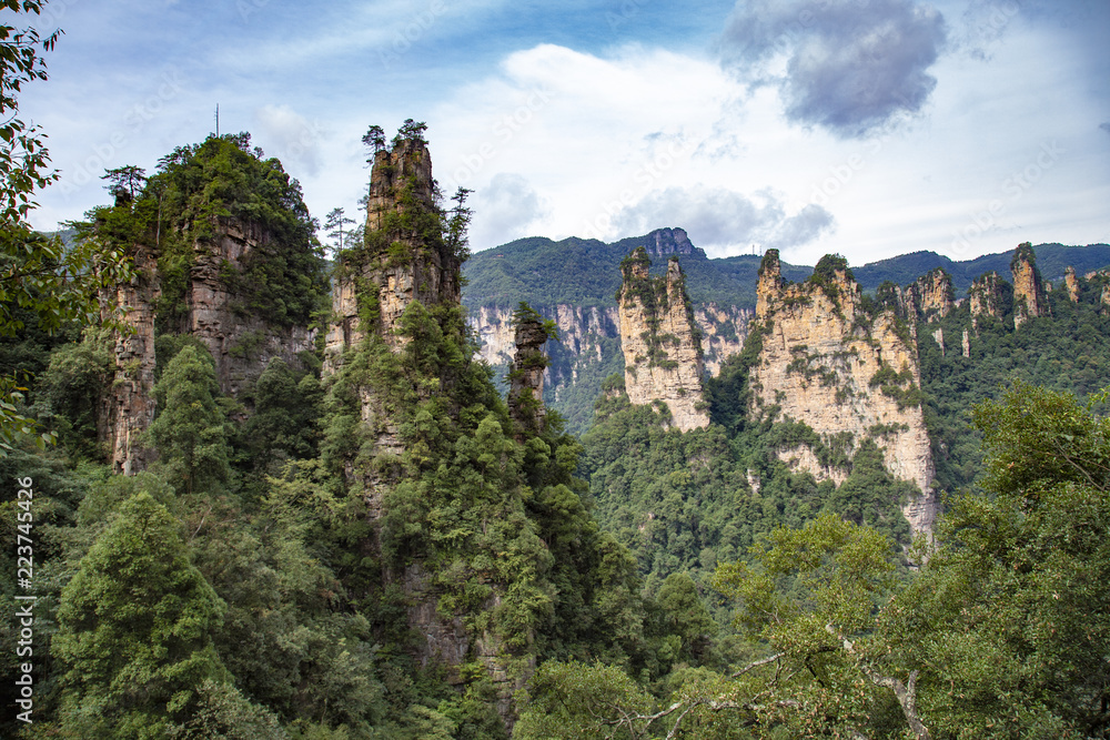 view of mountains zhanjiajie