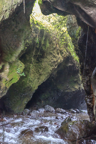 peguche waterfall in otavalo, ecuador photo