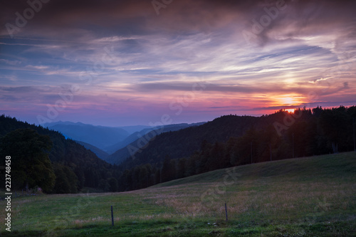 Sunset over beautiful landscape. Beautiful colours of nature.