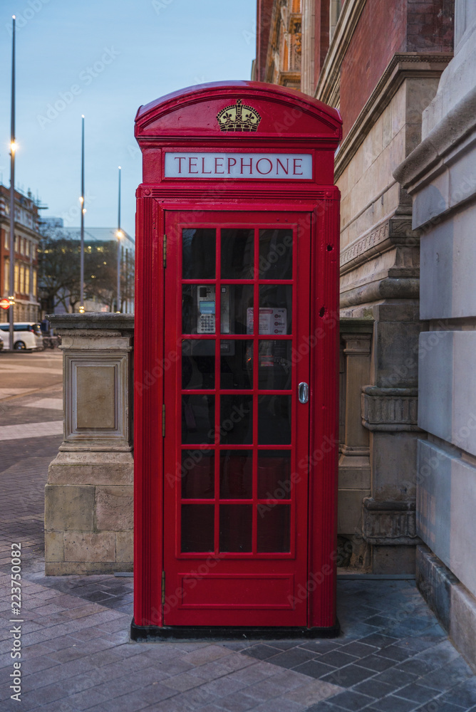 Red telephone box in London, England, United Kingdom Red telephone box in London, England, United Kingdom