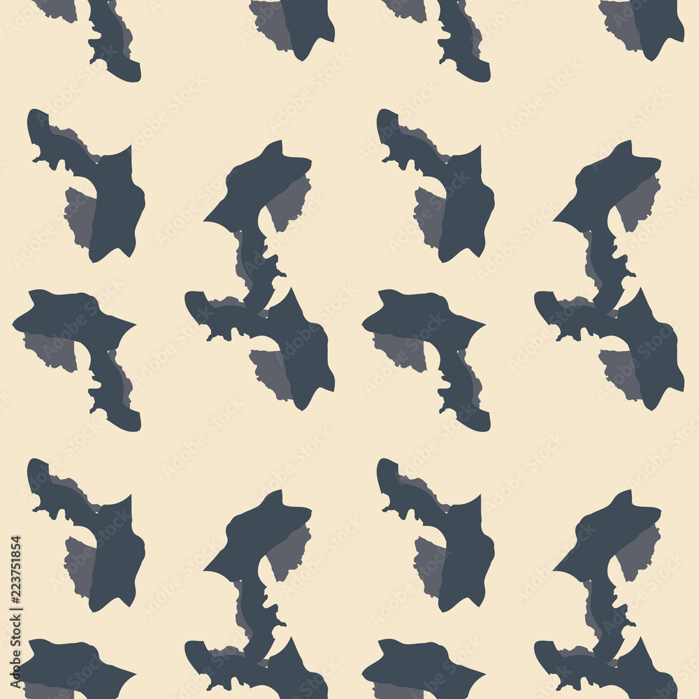 UFO military camouflage seamless pattern in different shades of beige, grey and navy blue colors