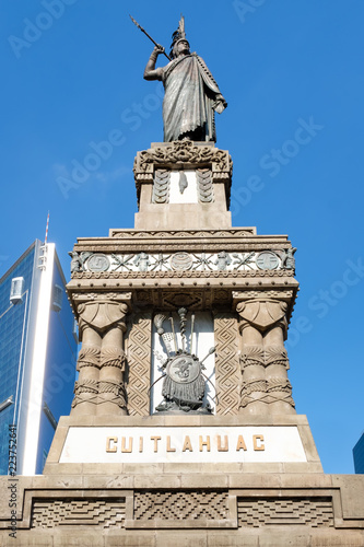 The monument to Cuauhtemoc at Paseo de la Reforma in Mexico City photo