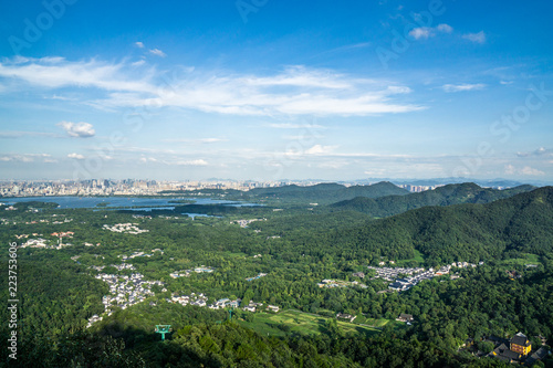 panoramic view of the hangzhou city skyline © THINK b