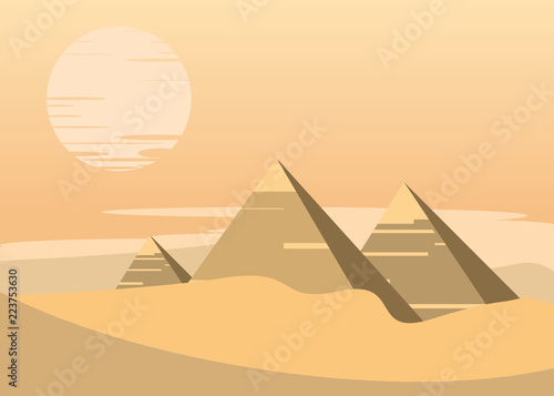 pyramids scene vector illustration 