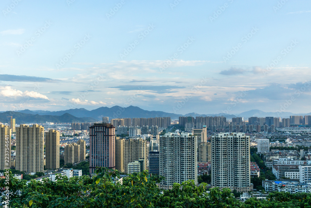 Obraz premium panoramic city skyline in hangzhou china
