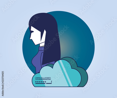 woman with cloud data privacy