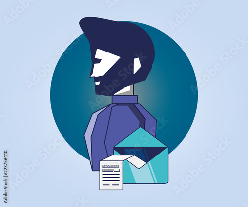 man with envelope privacy data