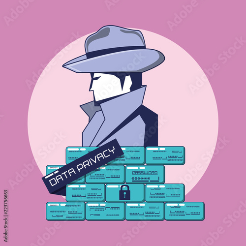 investigator with wall data privacy